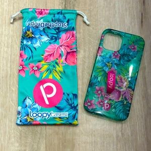 Loopy Case Clear Sea Glass Floral iPhone 12